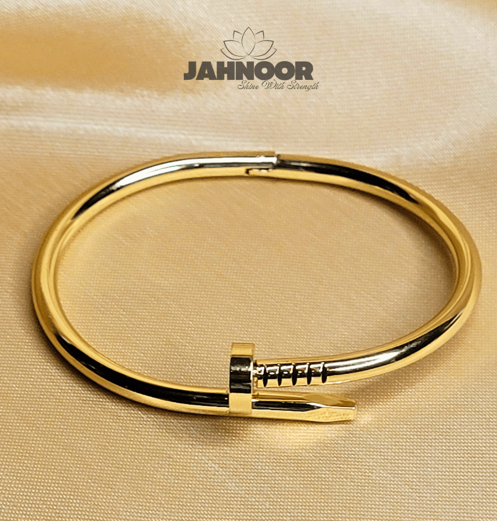 Elegant Gold Nail Bracelet