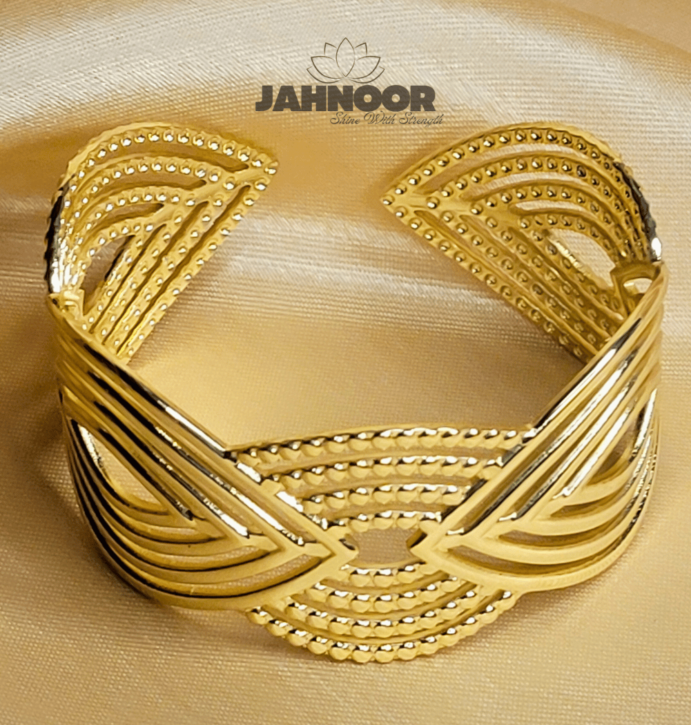 Elegant Gold Filigree Cuff Bracelet