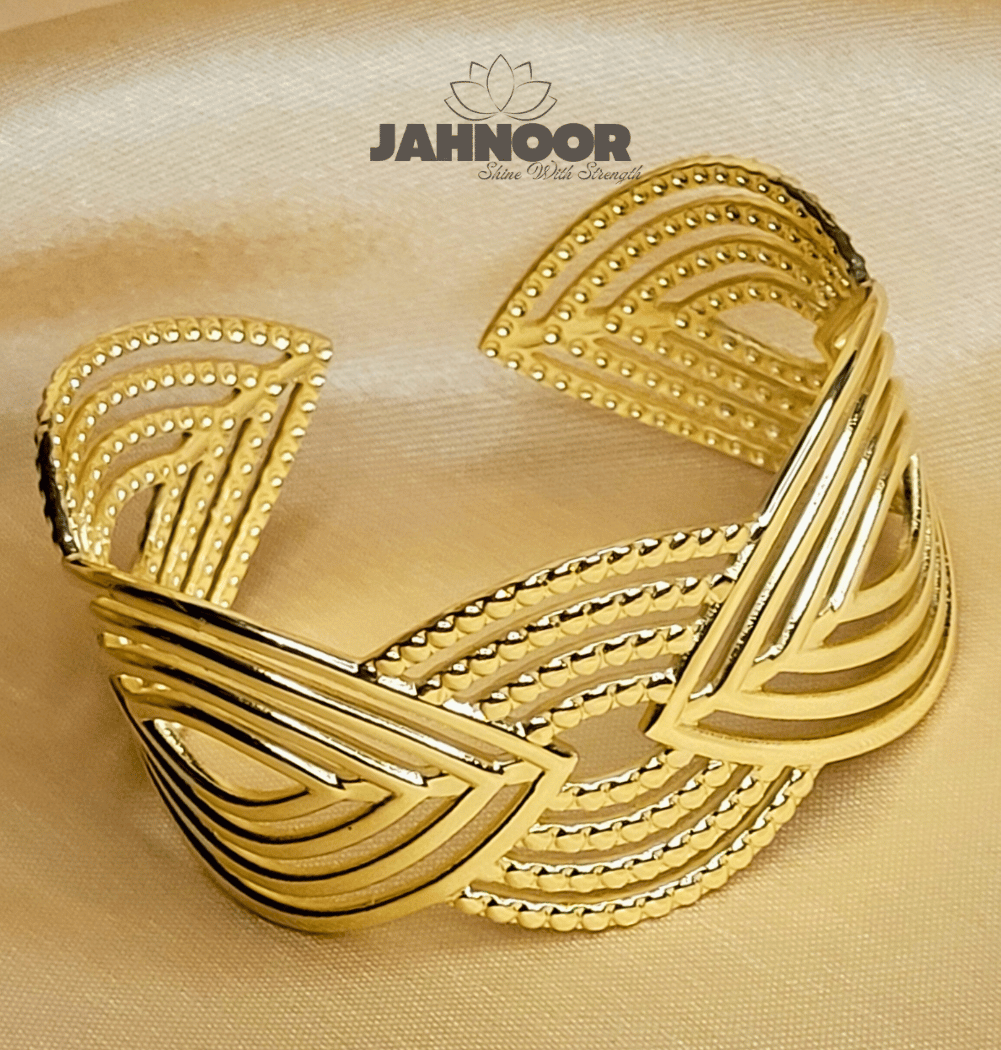 Elegant Gold Filigree Cuff Bracelet