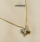 Minimalist Crystal Winged Gold Necklace
