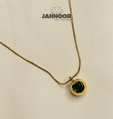 Golden Glow Green Heart Pendant