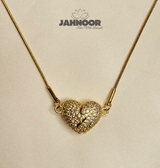 Elegant Gold Crystal Heart Necklace