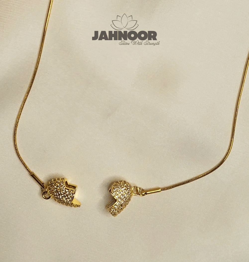 Elegant Gold Crystal Heart Necklace