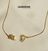 Elegant Gold Crystal Heart Necklace