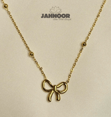 Minimalist Dainty Gold Bow Necklace