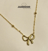 Minimalist Dainty Gold Bow Necklace