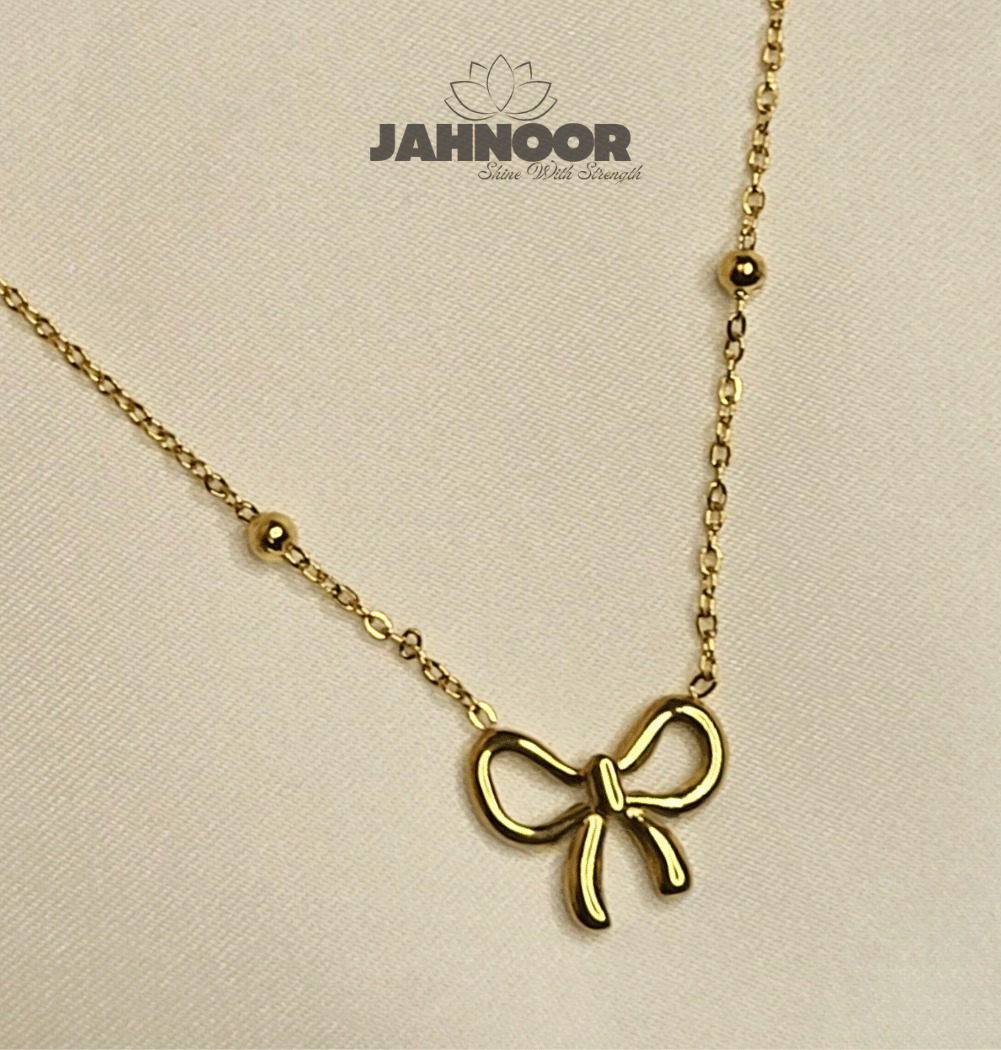Minimalist Dainty Gold Bow Necklace