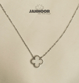 Elegant Silver Clover Necklace