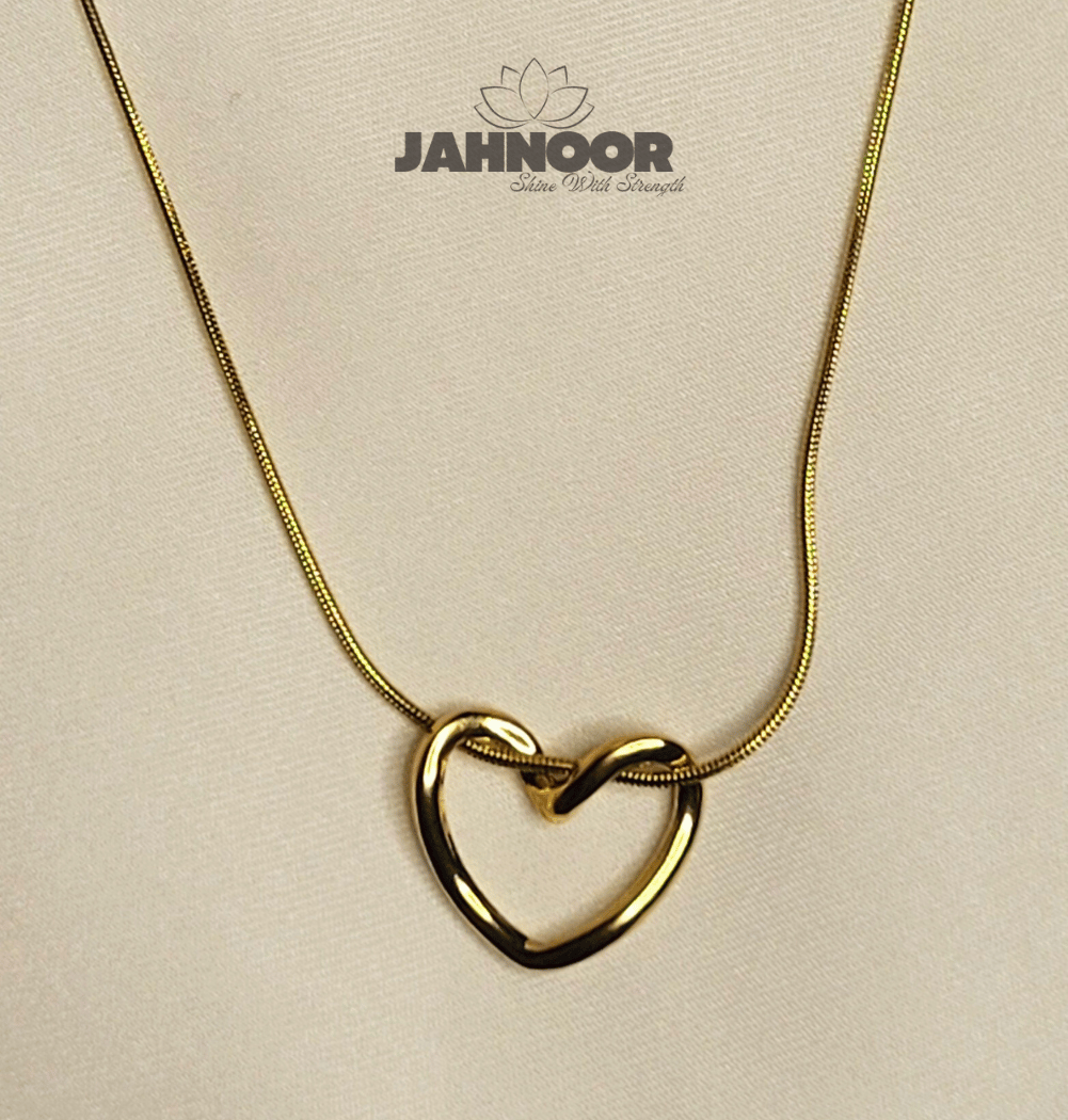 Elegant Twisted Gold Heart Necklace