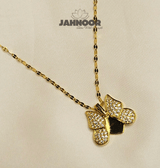 Elegant Gold Crystal Butterfly Necklace