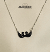 Elegant Dual Black Swan Necklace