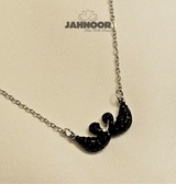Elegant Dual Black Swan Necklace