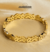 Elegant Gold Leaf Bangle Bracelet