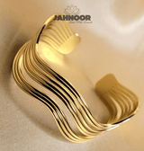 Gold Wave Cuff Bracelet for Women