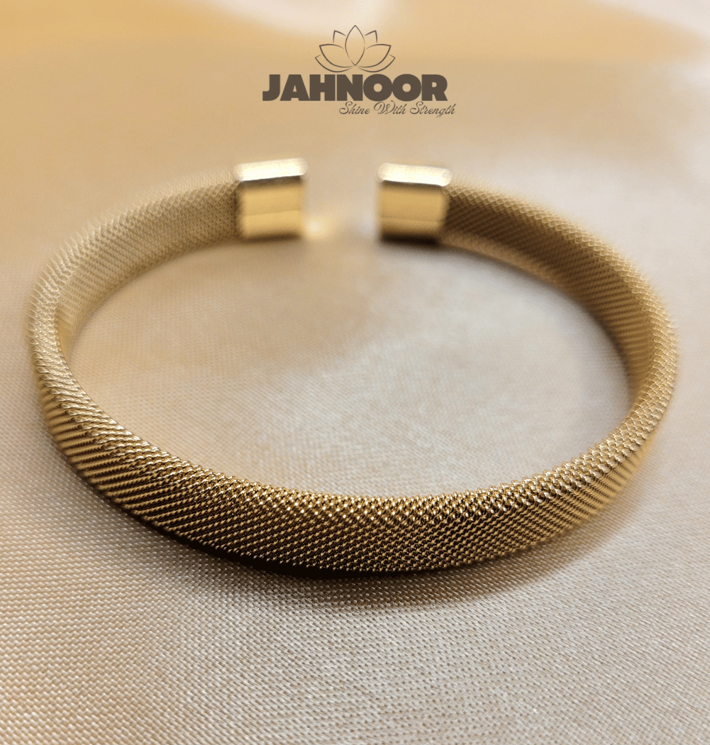Gold Mesh Cuff Bracelet for Women