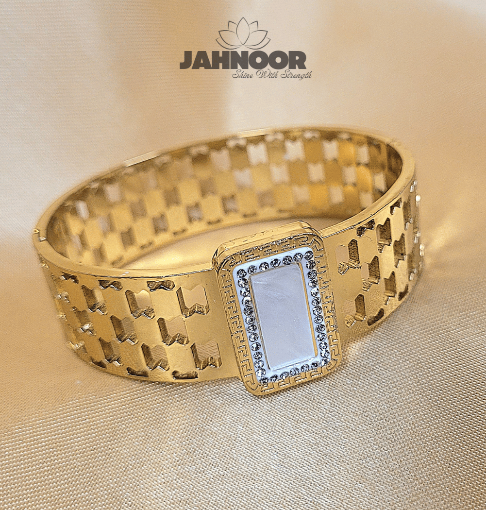 Gold Lattice Cut-Out Bracelet