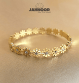 Golden Daisy Bloom Crystal Bracelet