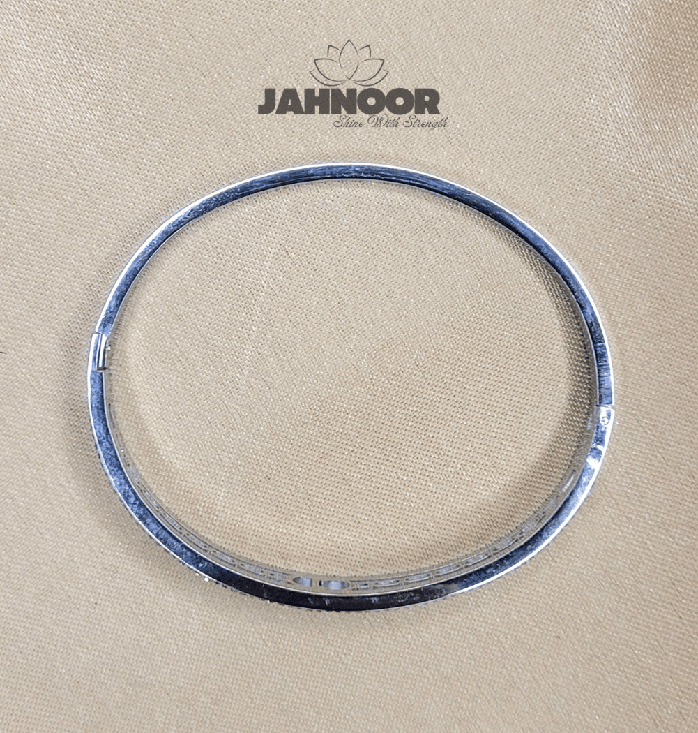 Luxe Crystal Silver Bangle