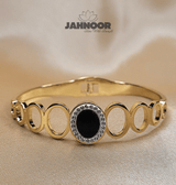 Crystal Black Circle Design Bracelet