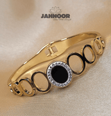 Crystal Black Circle Design Bracelet