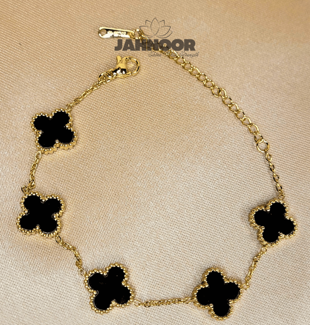 Black Clover Gold Plated Bracelet