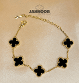 Black Clover Gold Plated Bracelet
