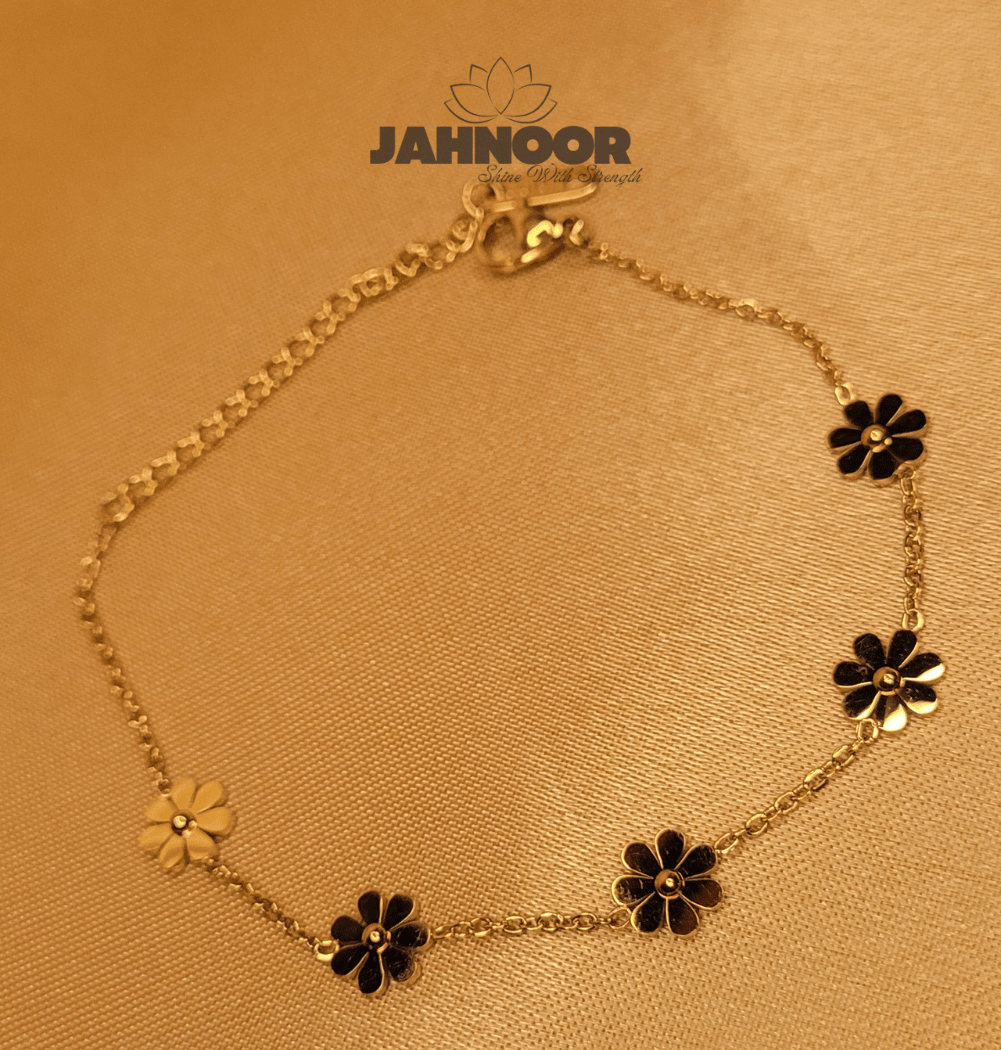 Gold Flower Charm Bracelet
