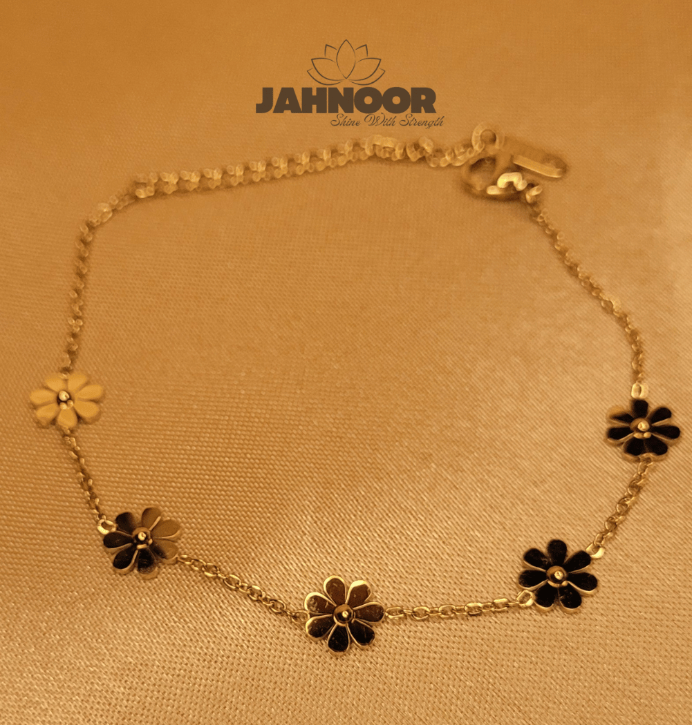 Gold Flower Charm Bracelet