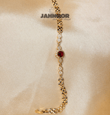Royal Red Gemstone Gold Bracelet