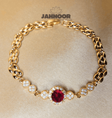 Royal Red Gemstone Gold Bracelet