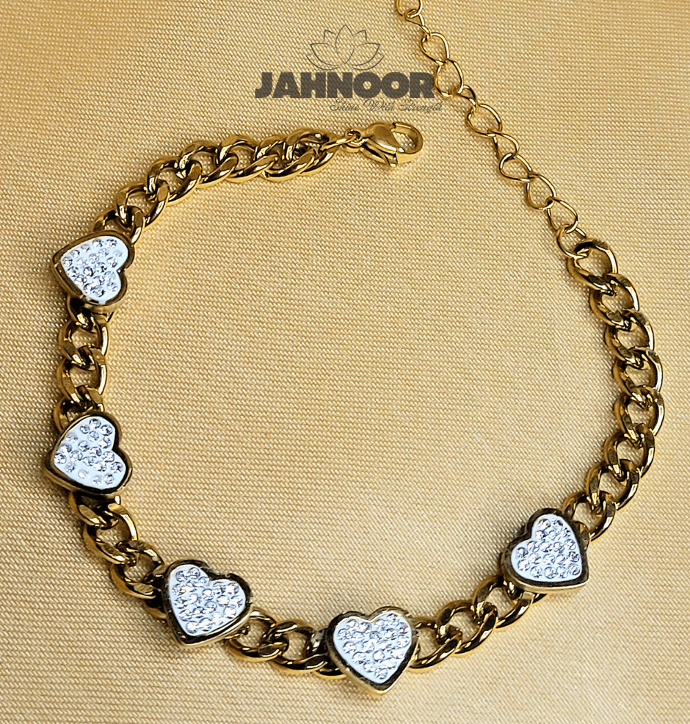 Love Pave Heart Chain Bracelet