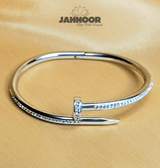 Elegant Silver Zircon Nail Bracelet