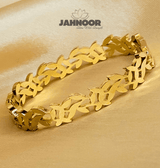 Elegant Gold Leaf Bangle Bracelet