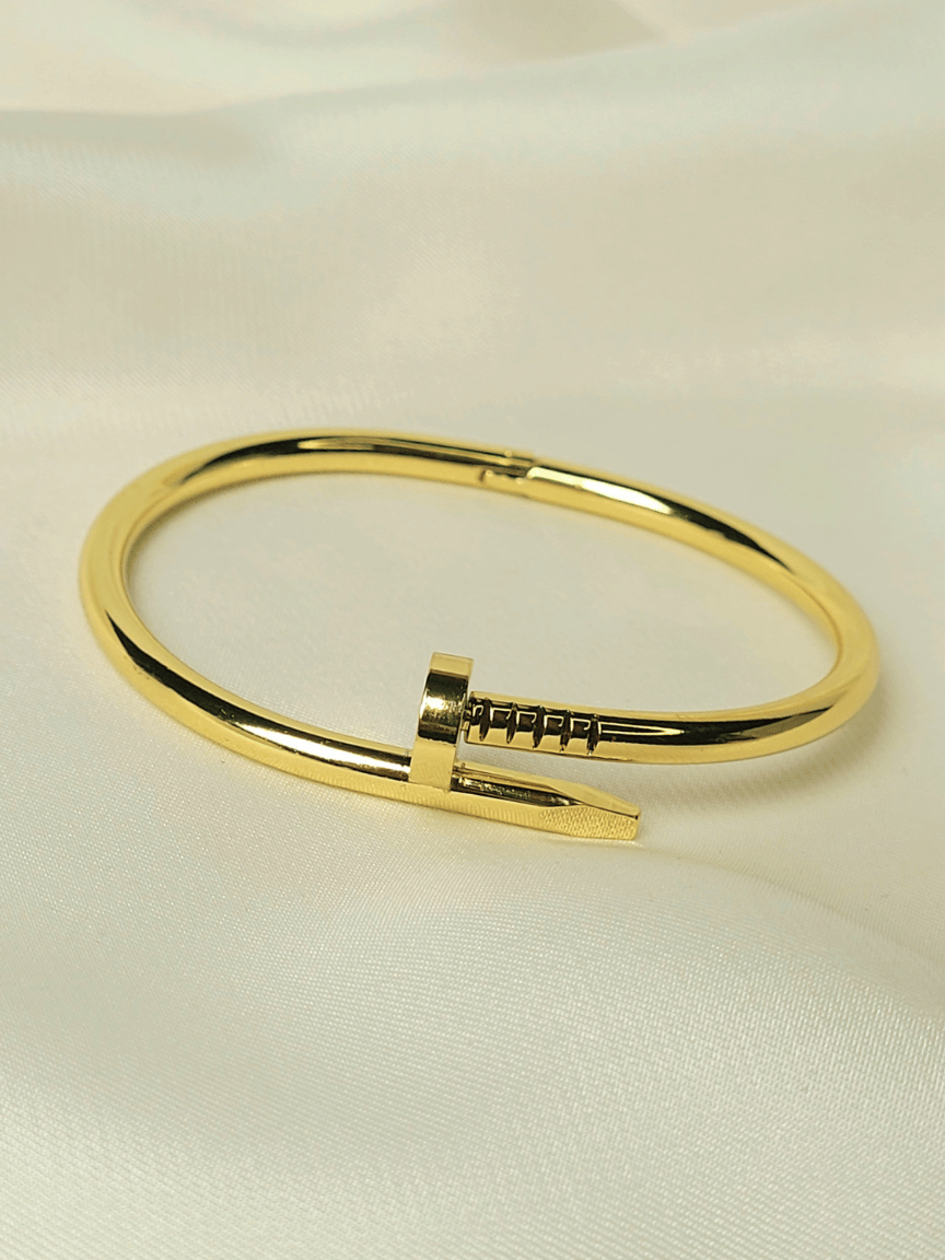 Elegant Gold Nail Bracelet