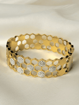 Elegant Gold Crystal Cutout Bracelet