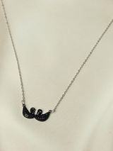 Elegant Dual Black Swan Necklace