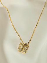 Elegant Gold Crystal Butterfly Necklace